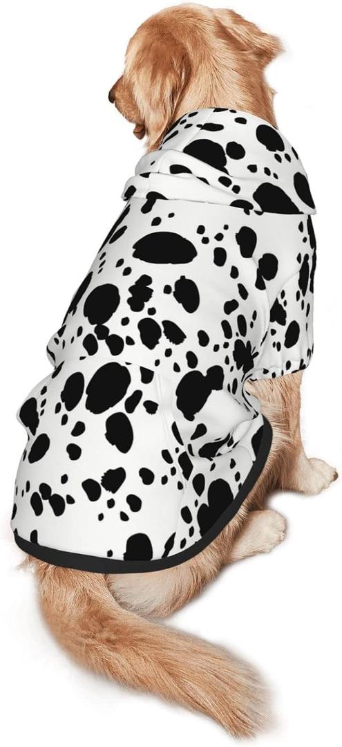 Cute Dalmatian Print Dog HoodiesDog Clothes with Pocket and Hat Winter Clothes Sweaters for Medium Large Dogs Girl Boy Pets' Clothes Outfits