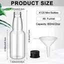 120 Pcs Mini Liquor Bottles Airtight Shot Miniature Empty Plastic Alcohol Spirit Shot Bottles with Funnels for Party Favors, Weddings(2 oz,Black)