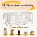 Foldable Clear Acrylic Dog Playpen with Door, 23.6" Acrylic Puppy Playpen, Easy Assemble Indoor Pet Fence with White Frame, Clear Dog Playpen for Puppies & Animal