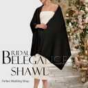 PULI Women's Pashmina Shawl Wraps for Evening Dress Large Scarf Blanket Long Wedding Bridal Winter Warm Shoulder Wrap (Black), One Size