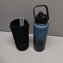 BUZIO Water Bottle with Straw Lid and Flex Cap, 40oz Double Vacuum Stainless Steel Water Flask, Cold for 48 Hrs Hot for 24 Hrs Simple Thermo Canteen Mug, Indigo Black