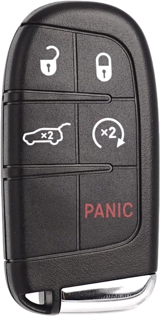 Remote Key Fob Replacement Fits for Jeep Compass 2017 2018 2019 2020 2021 2022 2023 2024 5 Buttons Smart Proximity Keyless Entry Remote Control 4A Chip M3N40821302 68250343AB 68250344