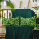 AVOIN colorlife St Patricks Day Clover Polka Dot Green Throw Pillow Covers, 12 x 20 Inch Check Shamrock Cushion Case Decoration for Sofa Couch Set of 2