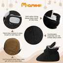 Miamooi Infant Baby Girls Boys Cotton Booties Newborn Winter Warm Fleece Cozy Slippers Toddler Non-Slip Ankle Boots First Walker Crib House Socks Shoes 3-18 Months (Black)