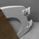 Mayfair Linden Slow Close Toilet Seat, Non Slip Heavy Duty Wood, Easy Install, Round, White