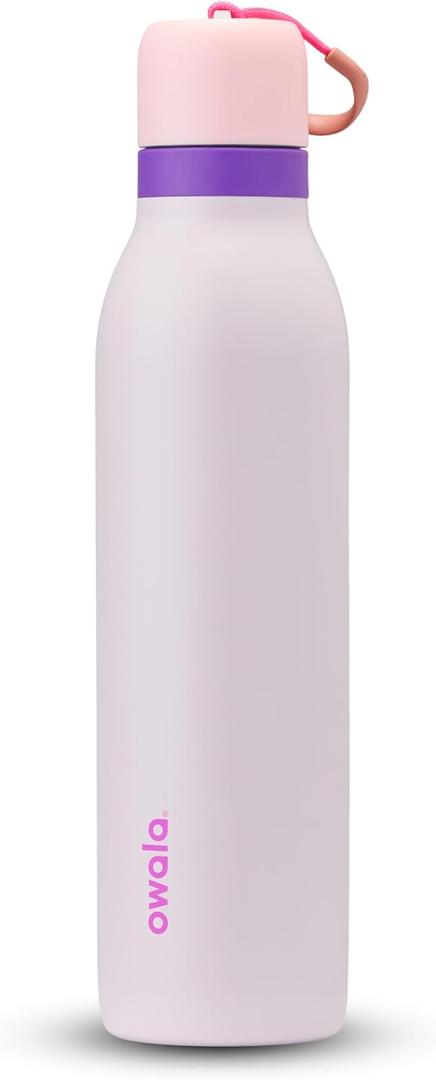 Owala FreeSip Twist Insulated Stainless Steel Water Bottle with Straw for Sports and Travel, BPA-Free, 24-oz, Pink/Purple (Dreamy Field) (650 Ounces)