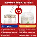 Christmas Gifts, 18oz Color Changing Christmas Glass Cups with Lids and Straw, Glass Tumbler Iced Coffee Drinks Cups for Holiday Party (1 Pack)