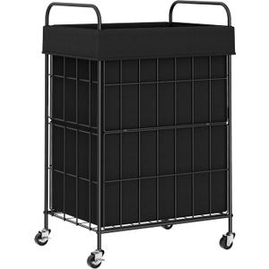 Laundry Hamper with Wheels, 90L Laundry Basket with Handle, Laundry Sorter with Removable Liner Bag, 90L-1 Section