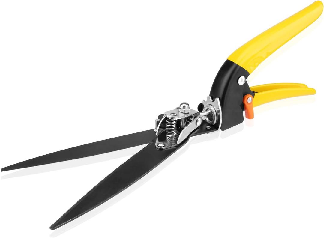Upgraded Grass Shears Rotatable 180, Grass Trimming Shears, Hand Grass Clippers, Gardening Scissors for Garden, Lawn Edges
