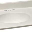 Design House Vanity Top with Sink, 4 in Backsplash, Cultured Marble, Centerset, Ivory, 31 in W x 19 in D x 10.45 in H, 586289
