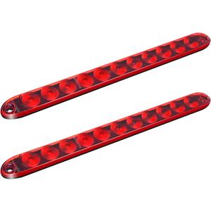 MICTUNING 2PCS 16 inches 11 LED Red Trailer Light Bar - Waterproof Sealed Park Turn Signal Light Tail Brake Stop Bar Truck Trailer Marker ID Bar
