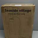 Seaside village Arc Floor Lamps for Living Room, Modern Standing Lamp with Adjustable Hanging Drum Shade, Tall Pole Lamp with Foot Switch, Over Couch Arched Reading Light for Bedroom, Office (Black)