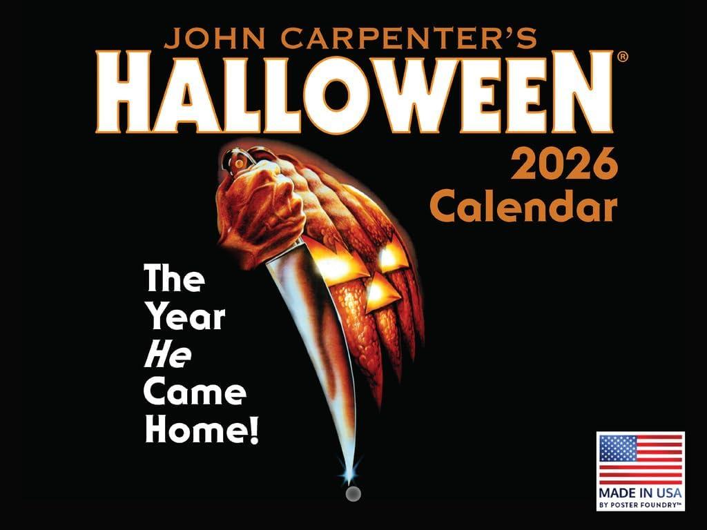 Halloween Calendar 2026 Michael Myers Gifts Monthly Wall Calender 12 Month | American Made In The USA