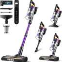 Cordless Vacuum Cleaner, 580W/48Kpa Vacuum Cleaners with 65 Min Runtime, Lightweight Wireless Vacuum with LED Headlights/Screen, wall mount, Removable Handheld Vacuum for Pet Hair/Carpets/Floors/Sofa