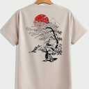 Men's Tracksuits Short Sleeve Floral Graphic Tees (XX-Large, Khaki Graphic)
