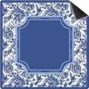 Blue Chinoiserie Floral Bird Mahjong Mat for Table(31.5" x 31.5"), Blue and White Grand Millennial Non-Slip Noise Reduction Mahjong Table Cover for Mah Jong Card Board Tile Games Poker Dominoes