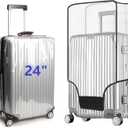 Clear PVC Suitcase Cover Protectors Transparent Luggage Cover Waterproof Wheeled Suitcase Dust Covers Dustproof Travel Luggage Sleeve Protector (24")