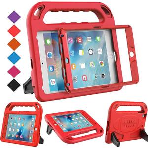 BMOUO Kids Case for iPad Mini 4/iPad Mini 5, iPad Mini 4/5 Case - Built-in Screen Protector, Shockproof Handle Convertible Stand Kids Case for iPad Mini 5th/4th Generation 7.9", Red