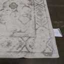 Area Rug 6x9 Living Room Rug, Machine Washable Vintage Distressed Medallion Rug Non-Slip Soft Low Pile Large Indoor Rugs for Bedroom Kitchen Dining Room Office(Beige,6'x9')