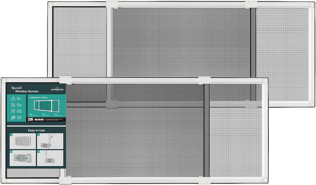 paramondo Expandable Window Screen, 10" H x 19.6" - 36" W, 2 Pack