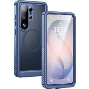 Lanhiem Magnetic for Samsung Galaxy S26 Ultra Case, IP68 Waterproof Dustproof, Built-in Screen Protector, Rugged Full Body Shockproof Cover for Galaxy S26 Ultra 5G 6.9 Inch, Blue