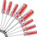 Piutouyar 8PCS Magnetic Torx Screwdriver Set - T8, T9, T10, T15 Torx Security Screwdriver, 3mm, 75mm Long (Red)