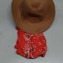 5 PCS Cowboy Outfit for Men-Western Costume Set Hat Necklace Bandana Tassel Vest for Cosplay Rodeo Party (Large, Brown)