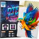 KASYU DTF Transfer Film, 50 Sheets 8.5"*11" DTF Paper for All Inkjet Printers,DTF Film for Dark Garments,Upgraded Premium Direct to Film for All Fabrics
