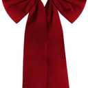 Meseey 36x18 Inches Extra-Large Christmas Tree Topper Bow Burgundy Velvet Ribbon Gift Bows for Christmas Home Decor, Outdoor Indoor Car Decoration (Burgundy)