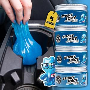 Chemical Guys Sticky Icky Car Cleaning Gel, Green Apple, Interior Car Cleaner, Reusable Automotive Crevice & Interior Dust Cleaner for Air Vents, Consoles, Cup Holders & Keyboards, 2 Pack (100g Each)
