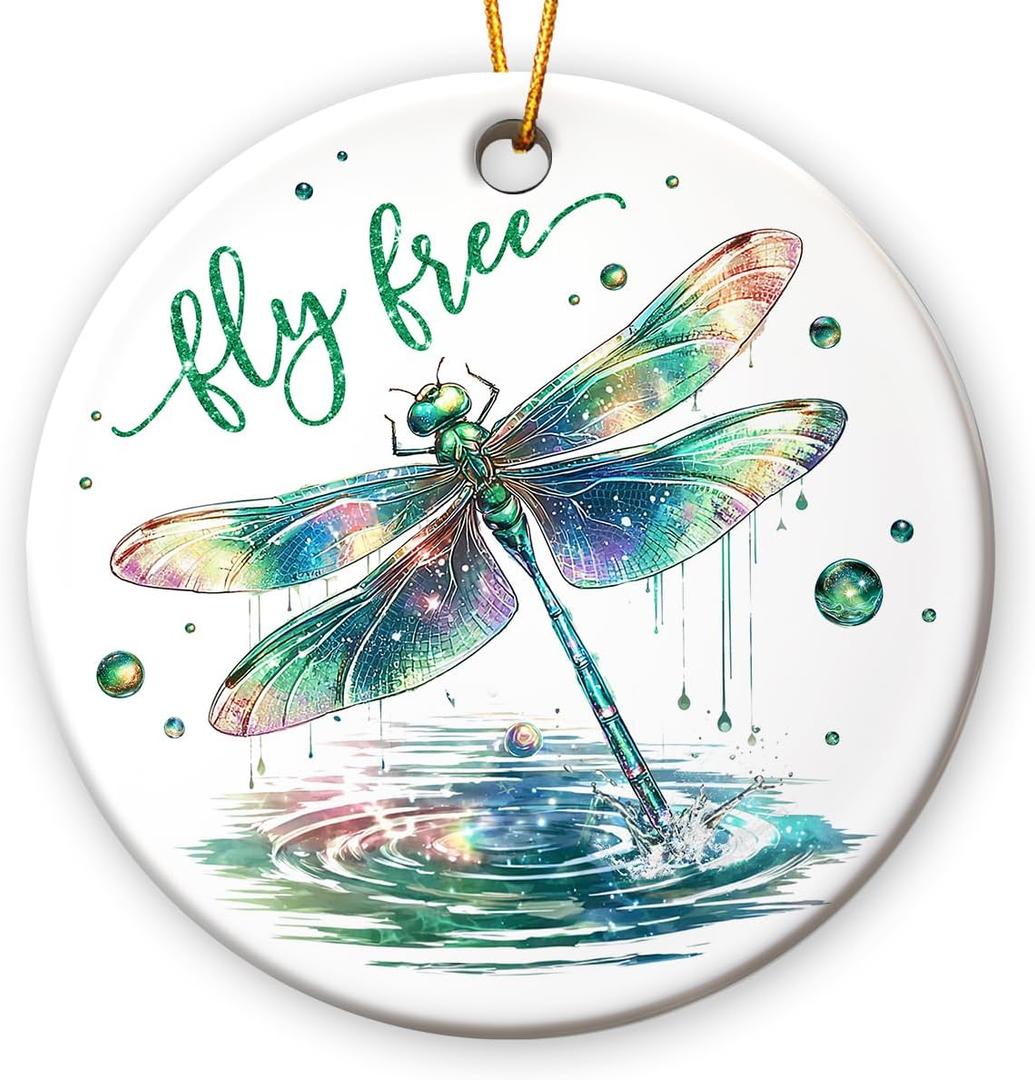 4 x Dragonfly Christmas Ornaments 2025 - Dragonflies Ornaments for Christmas Tree, Dragonfly Gifts for Women, Dragonflies Decor for Family Friends Girls Kids Sisters
