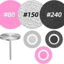 60 Pcs Sanding Discs with Metal Nail Drill Bit | 3 Grits (#80/150/240) 25mm Replacement Sandpaper Pads for Electric Callus Remover, Nail Drill Machine, Manicure & Pedicure Tools