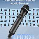 Wireless Microphones, Dual Handheld Dynamic Mic with Ultra-Stable Rechargeable Receiver | 200ft Freedom |Zero Dropouts | 40H Duration |Plug and Play| Karaoke Microphone for Singing, Meeting