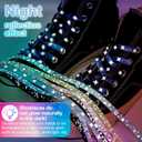 DELELE 2 Pairs Reflective Shoelace Flat Safety Laces for Shoes Sneakers Boots (47 Inch (120cm), 05 Dot Mint Green)