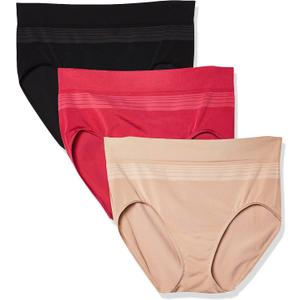 Warner's Women's Blissful Benefits Seamless Bikini Panty 3 Pack (Large)