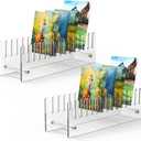 3 x NiHome 2PCS Acrylic Display Stands for Greeting Cards, DIY Crafts, Ziploc Bag Drying, Durable & Stylish Multi-Purpose Racks for Retail or Home Use, Easy to Assemble & Space-Saving Design (Clear)