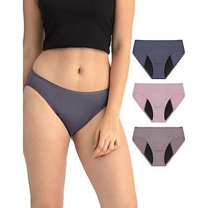 Neione Period Underwear Menstrual Panties High-Cut Cheeky Bikini Briefs Women Girls, Medium