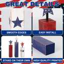 COCHIE 4th of July Decorations Set, Red White Blue Decor, Wooden Patriotic Memorial Day Tiered Tray Decor, Labor Day Decorations, Fourth of July Decoration for Home Office Table (Solid Retro)