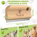 Pawaboo Deshedding Brush for Dogs & Cats, Dog Hair Removal Comb with Ergonomic Gripping, Wooden Grooming Shedding Brush for Short Hair Dogs and Cats, Hangable Pet Cleaning Comb Supplies, 5.1 Inch
