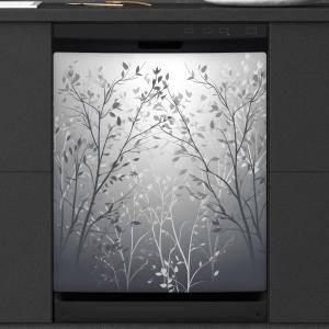 Dishwasher Magnet Cover, Grey Tree Waterproof Fade-Resistant Decorative Cover, Durable Magnetic Panel for Dishwasher