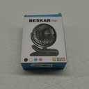 BESKAR Portable Clip on Fan Rechargeable, 4 Speeds Small Battery Operated Fans, USB Desk Fan with Strong Airflow, Sturdy Clamp Fans for Golf Cart Office Outdoor Travel Camping