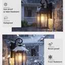 FEMILA Exterior Wall Sconce, 2 Packs Outdoor Waterproof Wall Lights Fixture, E26 Socket Wall Lantern for Porch, Anti-Rust Matte Black Finish with Seeded Glass Lampshade, 4FD54B-2PK BK