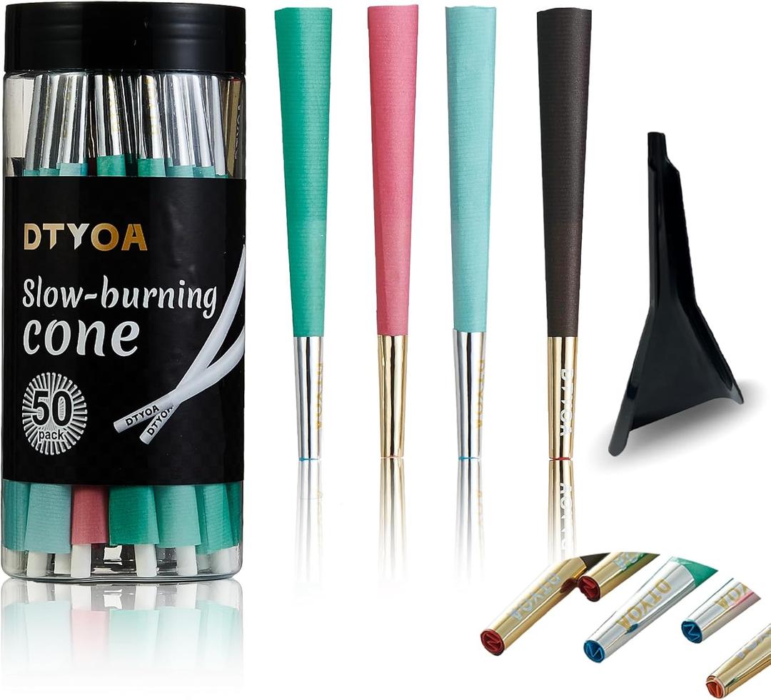 Pre-Rolled Cones | Cones 50 Pack(white) | Burn Slow and Even | Cones  (Gold and Silver)