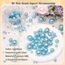 300Pcs Pearl Vase Filler, Lightblue No Hole Faux Pearl Beads for Centerpieces Vases, Candle Centerpieces, Wedding Birthday Party Home Decor 8/10/14/20mm