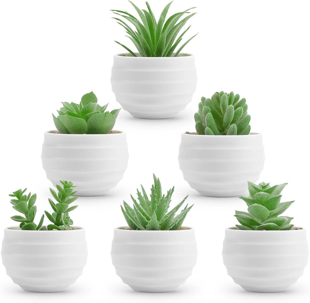 Der Rose 6 Pack Fake Plants Small Realistic Succulents Plants Artificial for Home Room Decor Indoor