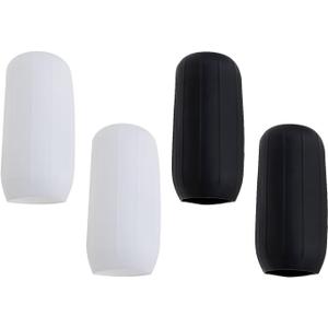 Mini Skater Soft Silicone Travel Bottle Cover for Leak Proofing,Reusable Elastic Sleeve Fit Standard Toiletry Container Stretching Bottle Lid Cap for Luggage Bag Suitcase Prevent (4, Black & White)