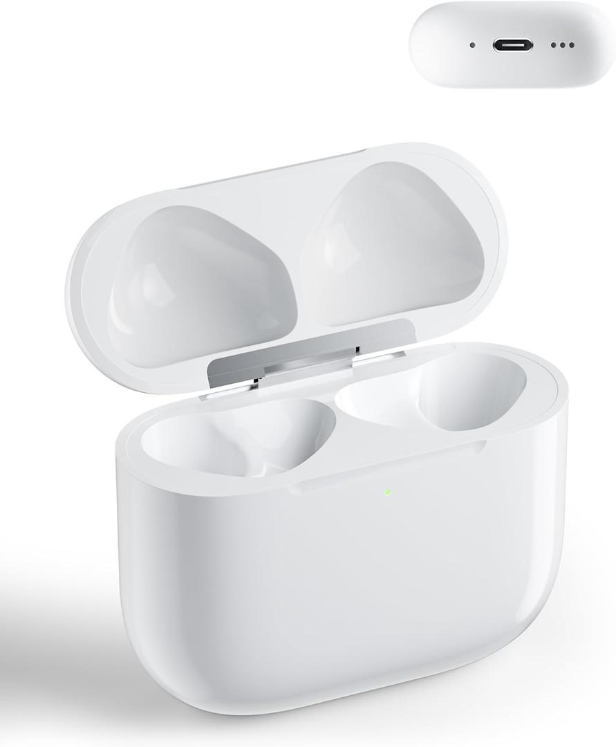 Jinstyles Wireless Charging Case Replacement Compatible for AirPods 4th Generation, Air Pod 4 Charger Case with Bluetooth Pairing Sync Button Without Earbuds(USB-C)