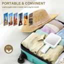 Mocado Travel Makeup Mirror with Lights,20X/1X Magnifying Mirror with Light, Double Sided Travel Mirror with 3 Color Light,Dimmable Touch, Lighted Makeup Mirror for Tabletop, Handheld, Hanging(Blue)