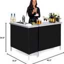 GoBar Portable Double Bar Table Set - Mobile Bartender Station for Events - Includes Carrying Case - Standard or LED