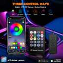 Jushope Car LED Lights, Interior Car Lights with Wireless APP/RF Remote/Button Control, Car Ambient Lighting Kit with 315" Integrated Molding Fiber Optic RGB Sync to Music (6 in 1-USB)
